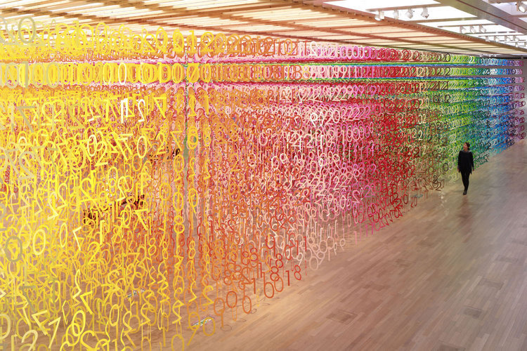 Count the rainbow numbers - installation by Emmanuelle Moureaux