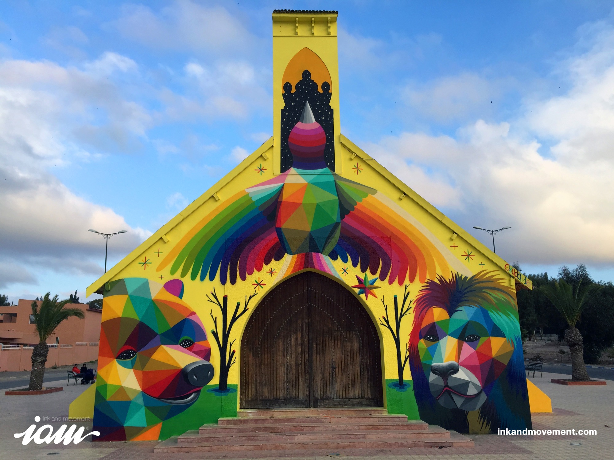 “11 Mirages to the Freedom” by Okuda in Youssoufia, Morocco - the vandallist (1)