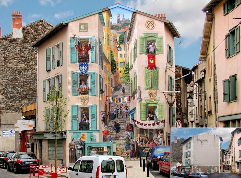 Trompe l'oeil murals by Patrick Commecy and his A-Fresco team