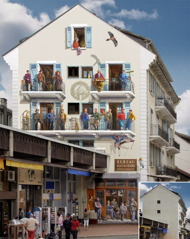 Trompe l'oeil murals by Patrick Commecy and his A-Fresco team